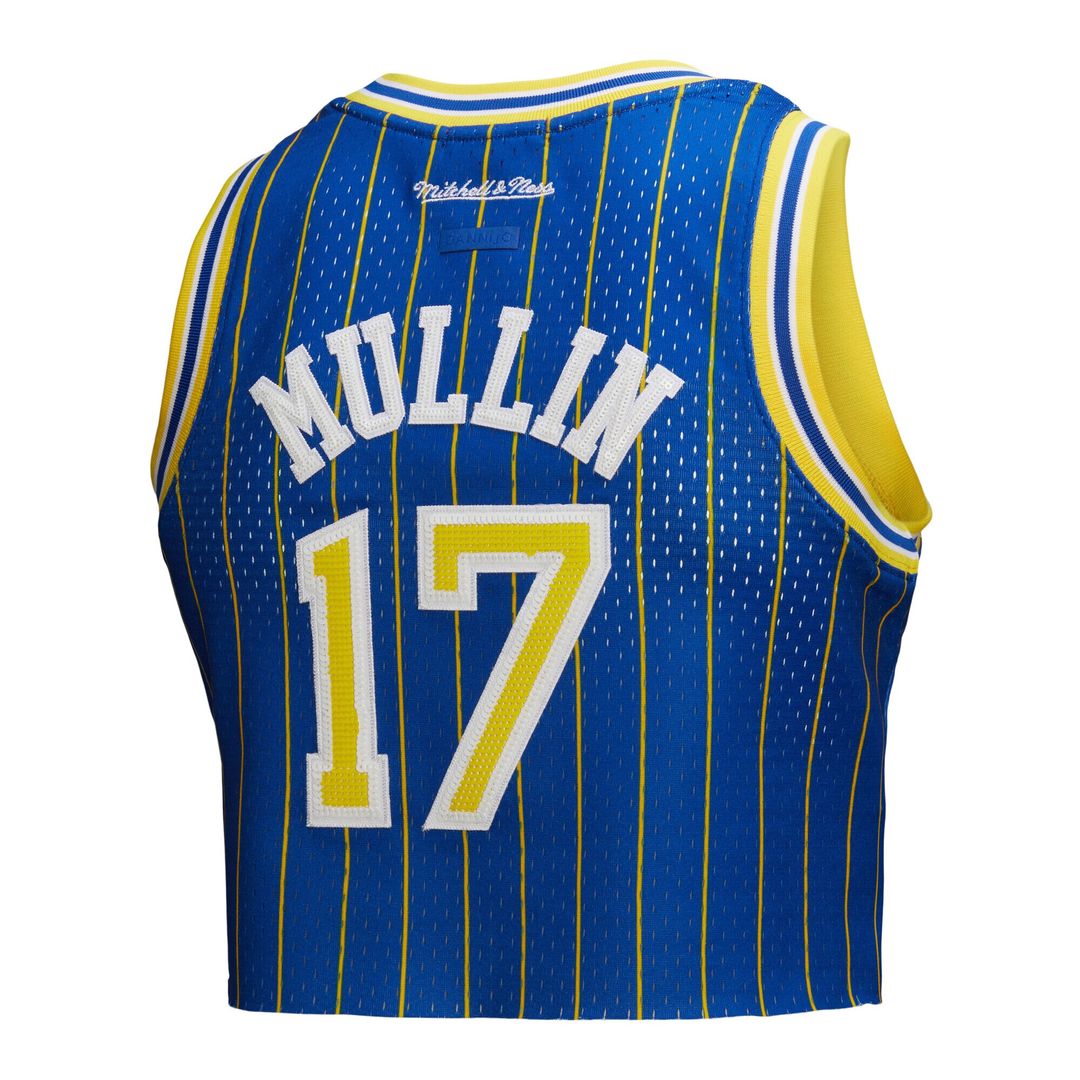 Chris Mullin Golden State Warriors Mitchell & Ness x DANNIJO Women's Fashion Cropped Basketball Jersey - Royal Official NBA Team Apparel Basketball Fa