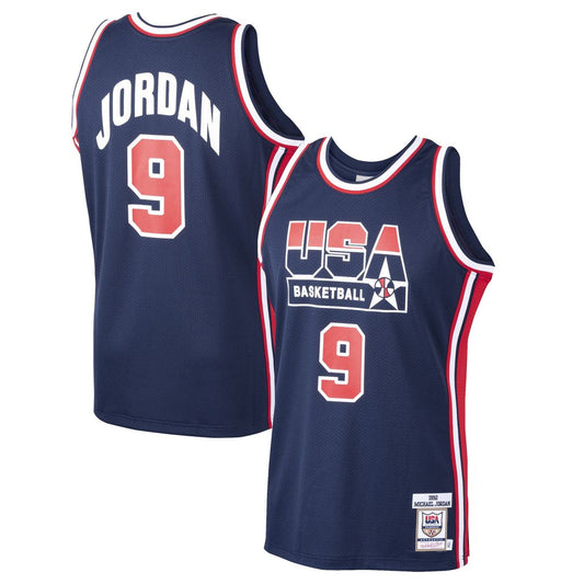 Michael Jordan USA Basketball Mitchell & Ness Home 1992 Dream Team Authentic Jersey - Navy Official NBA Team Apparel Basketball Fan Gear