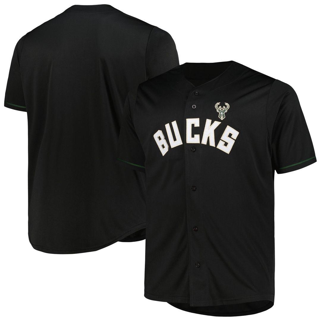 Milwaukee Bucks Profile Big & Tall Pop Jersey - Black Official NBA Team Apparel Basketball Fan Gear