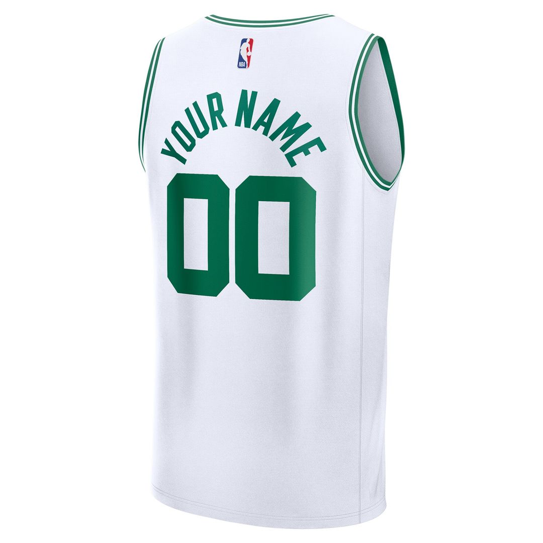 Boston Celtics Fanatics Youth Fast Break Custom Replica Jersey - White - Association Edition Official NBA Team Apparel Basketball Fan Gear