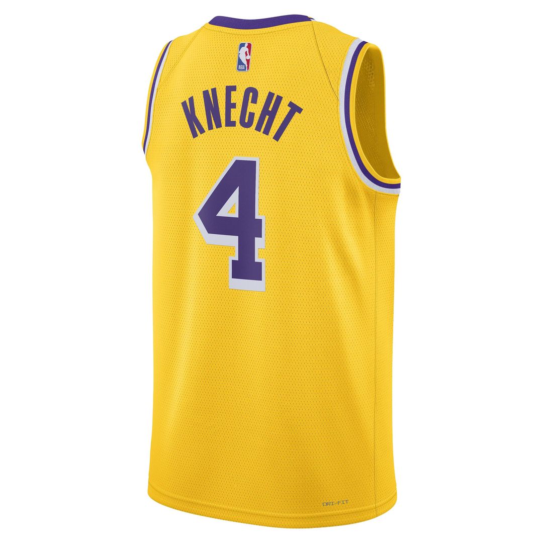 Dalton Knecht Los Angeles Lakers Nike Unisex Swingman Jersey - Gold Official NBA Team Apparel Basketball Fan Gear