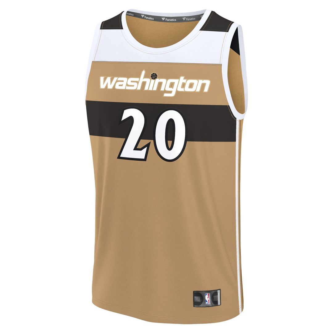 Alex Sarr Washington Wizards Fanatics Youth Fast Break Jersey - City Edition - Gold Official NBA Team Apparel Basketball Fan Gear