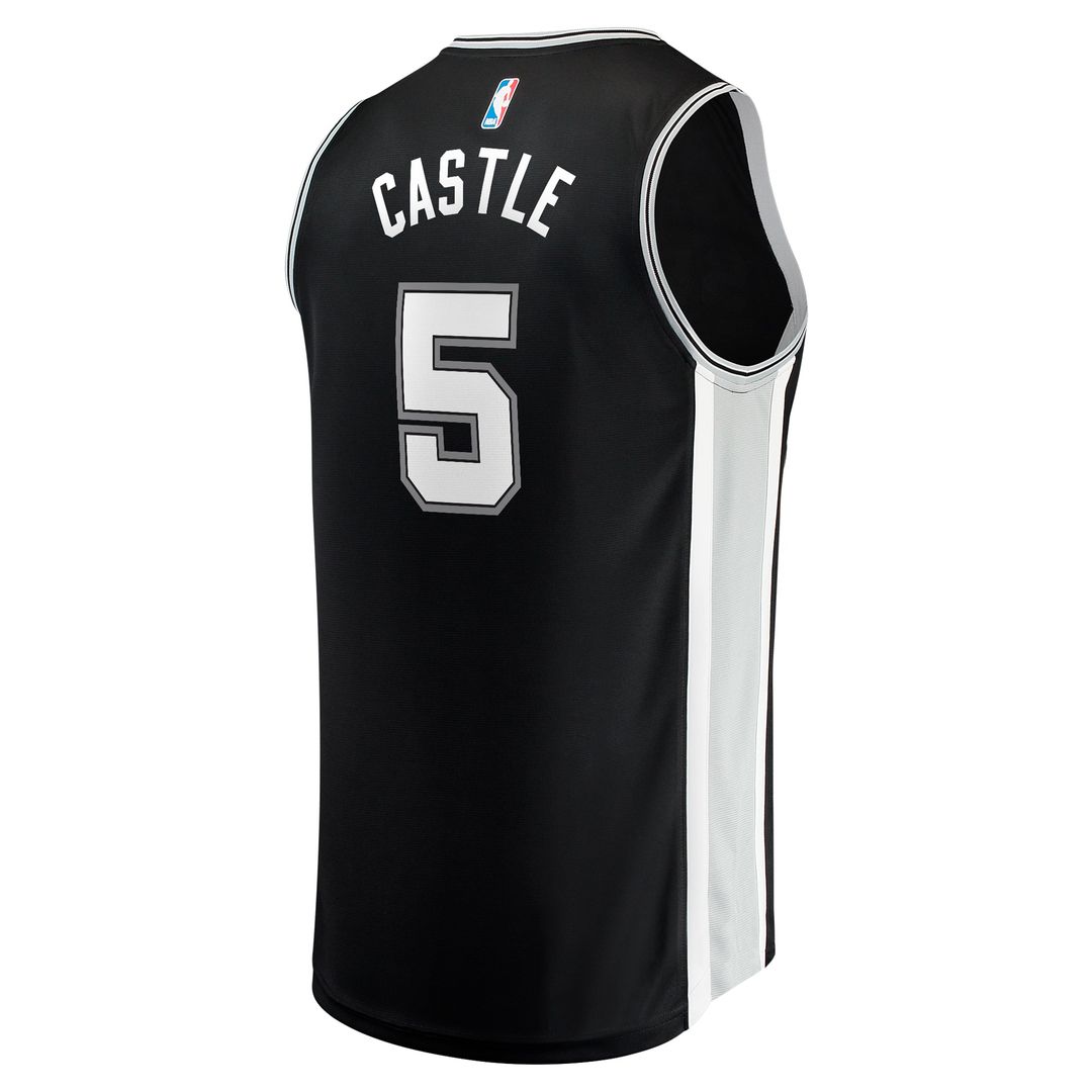 Stephon Castle San Antonio Spurs Fanatics 2024 NBA Draft Fast Break Player Jersey - Icon Edition - Black Official NBA Team Apparel Basketball Fan Gear
