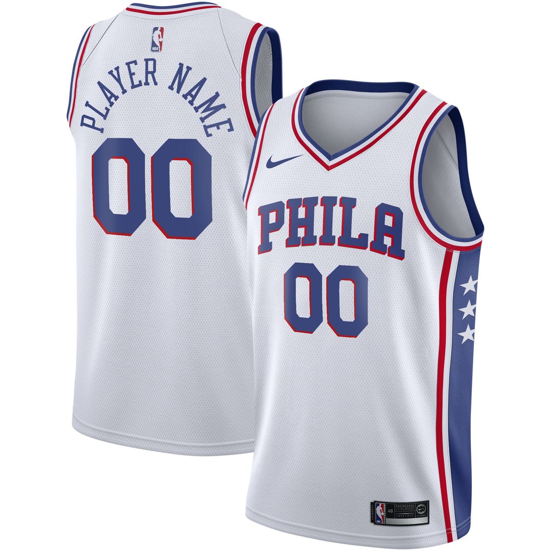 Philadelphia 76ers Nike 2020/21 Swingman Custom Jersey - Icon Edition - Royal Official NBA Team Apparel Basketball Fan Gear