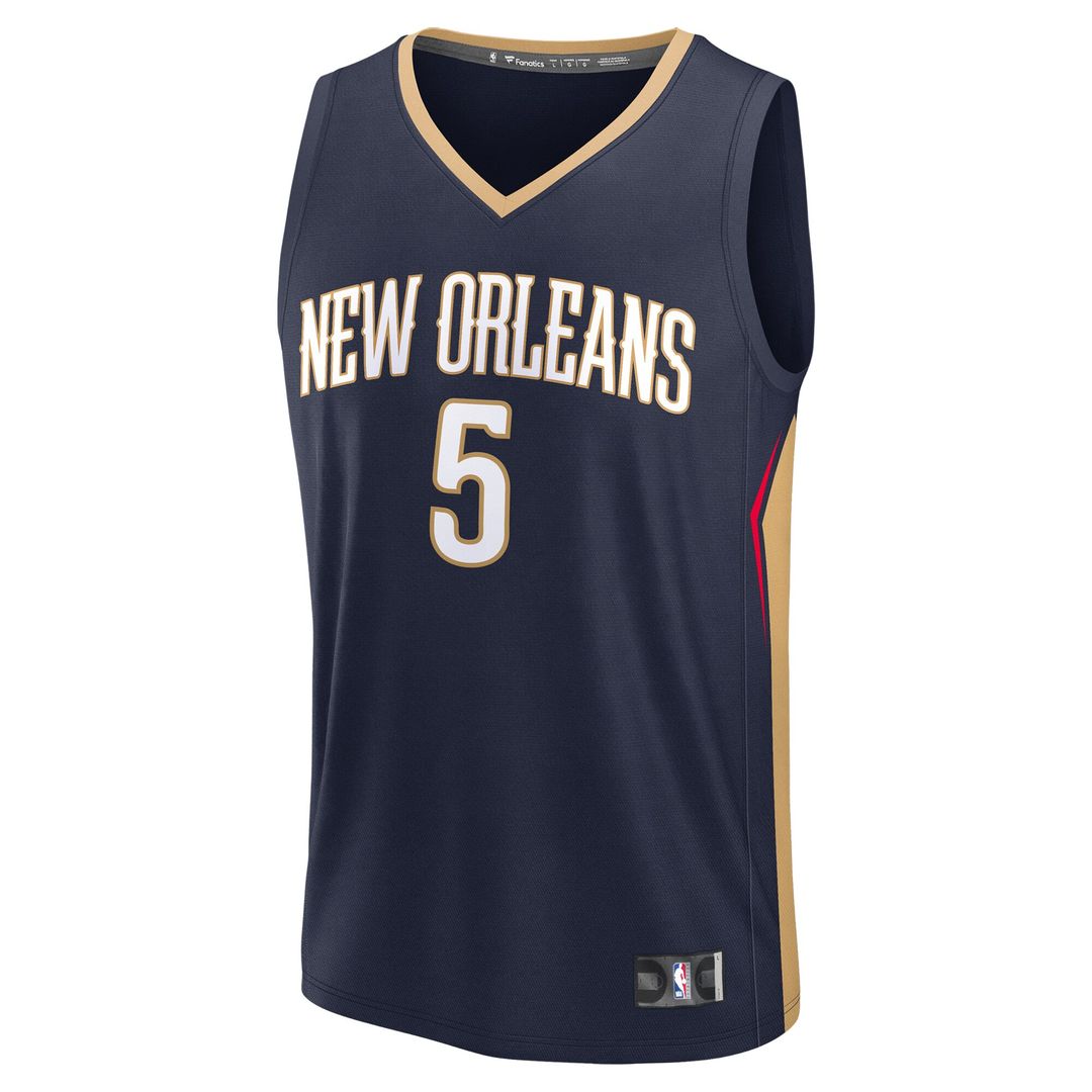 Dejounte Murray New Orleans Pelicans Fanatics Fast Break Replica Player Jersey - Icon Edition - Navy Official NBA Team Apparel Basketball Fan Gear
