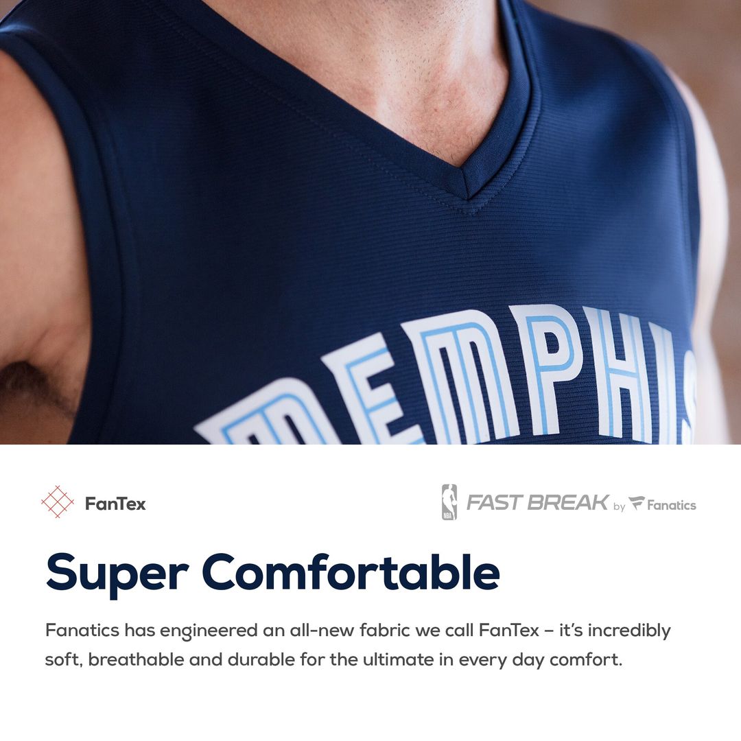 Brandon Clarke Memphis Grizzlies Fanatics Fast Break Replica Jersey Navy - Icon Edition Official NBA Team Apparel Basketball Fan Gear