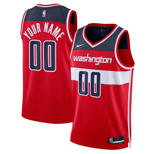 Washington Wizards Nike Unisex Swingman Custom Jersey Red - Icon Edition Official NBA Team Apparel Basketball Fan Gear