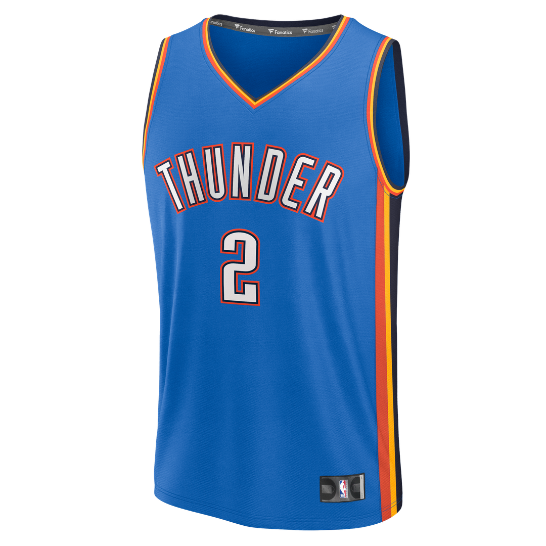 Shai Gilgeous-Alexander Oklahoma City Thunder Fanatics Fast Break Replica Player Jersey - Icon Edition - Blue Official NBA Team Apparel Basketball Fan
