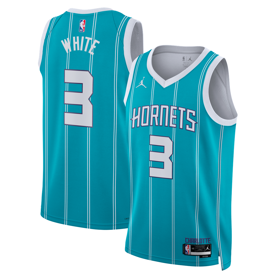 Coby White Charlotte Hornets Jordan Brand Unisex Swingman Jersey - Icon Edition - Teal Official NBA Team Apparel Basketball Fan Gear