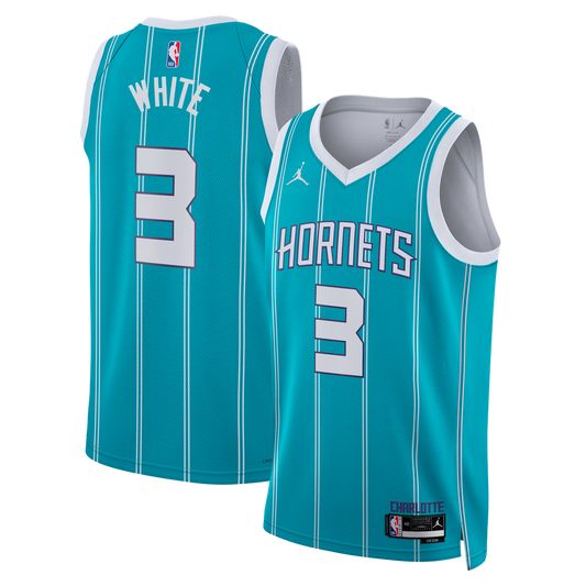 Coby White Charlotte Hornets Jordan Brand Unisex Swingman Jersey - Icon Edition - Teal Official NBA Team Apparel Basketball Fan Gear