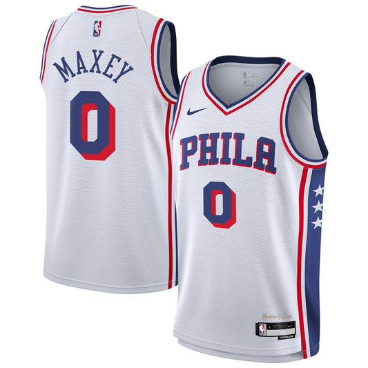 Tyrese Maxey Philadelphia 76ers Nike Youth Association Swingman Jersey - White Official NBA Team Apparel Basketball Fan Gear