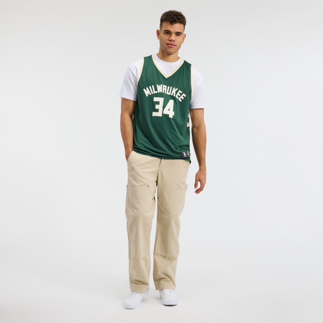 Giannis Antetokounmpo Milwaukee Bucks Fanatics Fast Break Replica Player Jersey - Icon Edition - Hunter Green Official NBA Team Apparel Basketball Fan