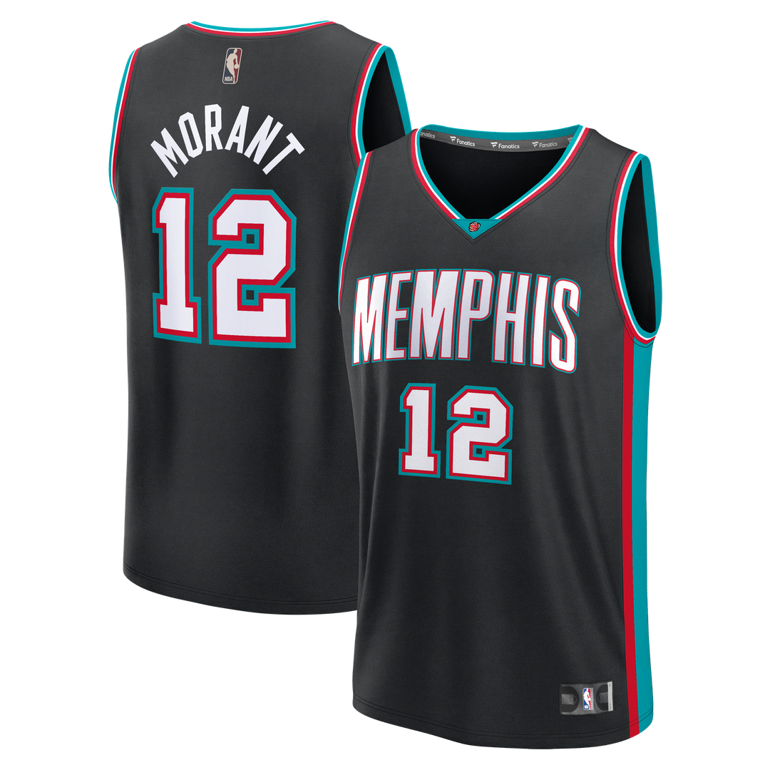 Ja Morant Memphis Grizzlies Fanatics Fast Break Jersey - Classic Edition - Black Official NBA Team Apparel Basketball Fan Gear