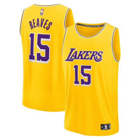 Austin Reaves Los Angeles Lakers Fanatics Youth Fast Break Replica Jersey - Gold - Icon Edition Official NBA Team Apparel Basketball Fan Gear