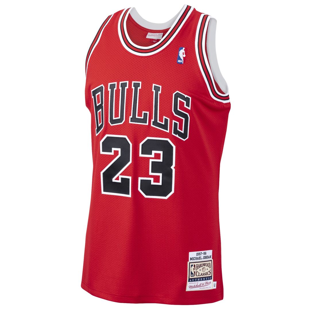 Michael Jordan Chicago Bulls Mitchell & Ness 1997/98 Hardwood Classics Authentic Jersey - Scarlet Official NBA Team Apparel Basketball Fan Gear