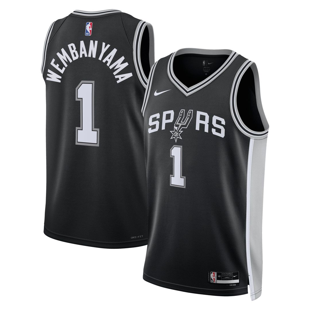 Victor Wembanyama San Antonio Spurs Nike Unisex Swingman Jersey - Icon Edition - Black Official NBA Team Apparel Basketball Fan Gear