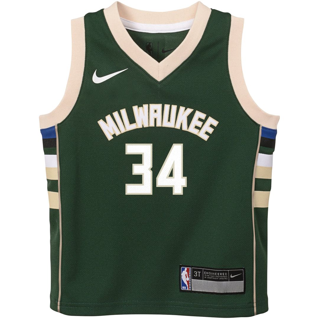Giannis Antetokounmpo Milwaukee Bucks Nike Toddler Swingman Player Jersey - Icon Edition - Green Official NBA Team Apparel Basketball Fan Gear