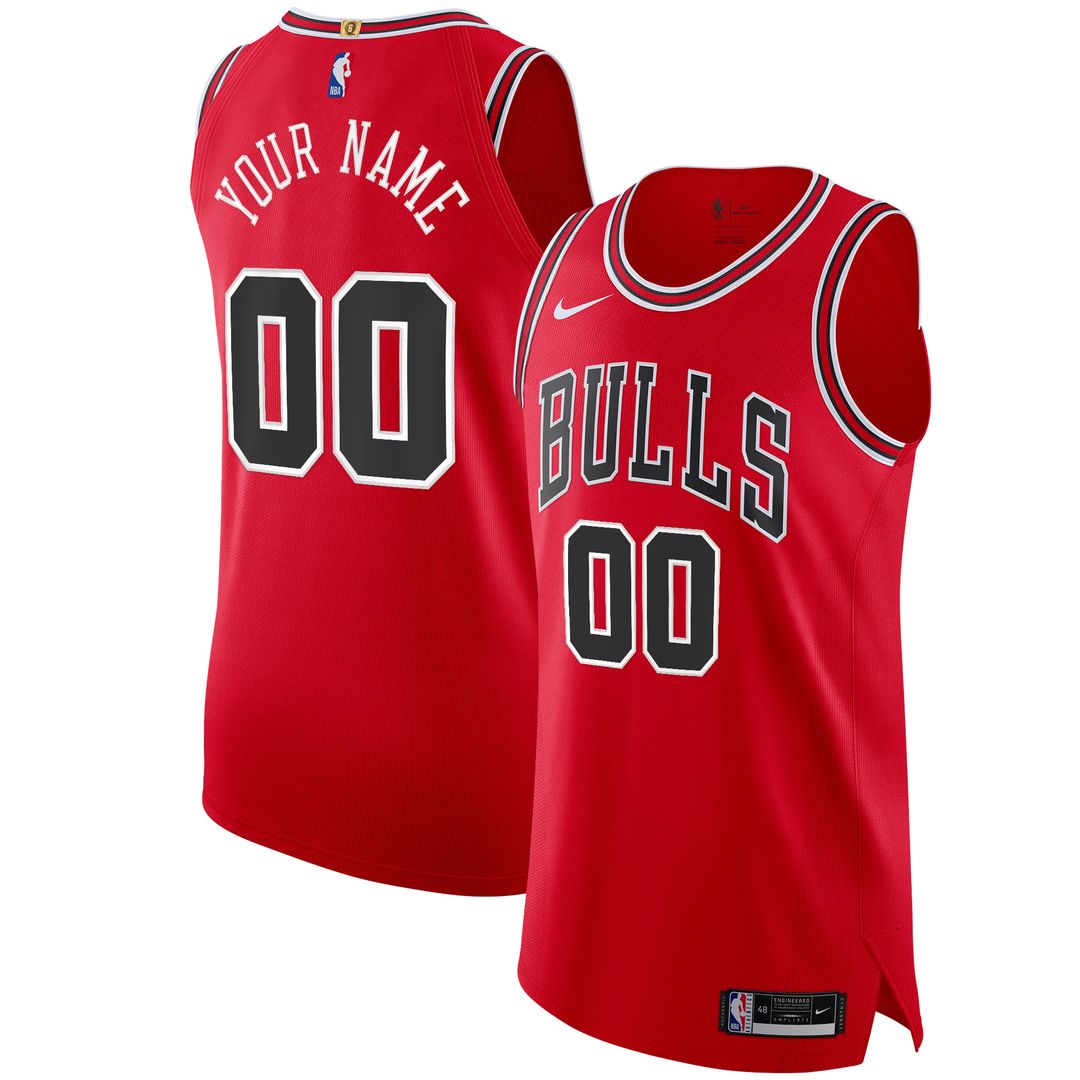 Chicago Bulls Nike Authentic Custom Jersey Red - Icon Edition Official NBA Team Apparel Basketball Fan Gear