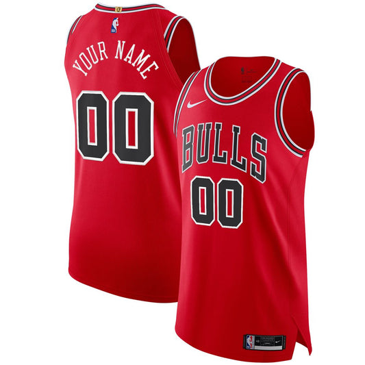 Chicago Bulls Nike Authentic Custom Jersey Red - Icon Edition Official NBA Team Apparel Basketball Fan Gear