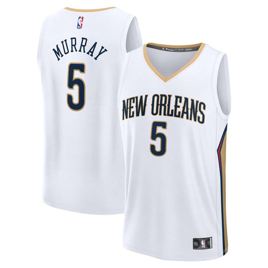 Dejounte Murray New Orleans Pelicans Fanatics Youth Fast Break Replica Player Jersey - Association - White Edition Official NBA Team Apparel Basketbal