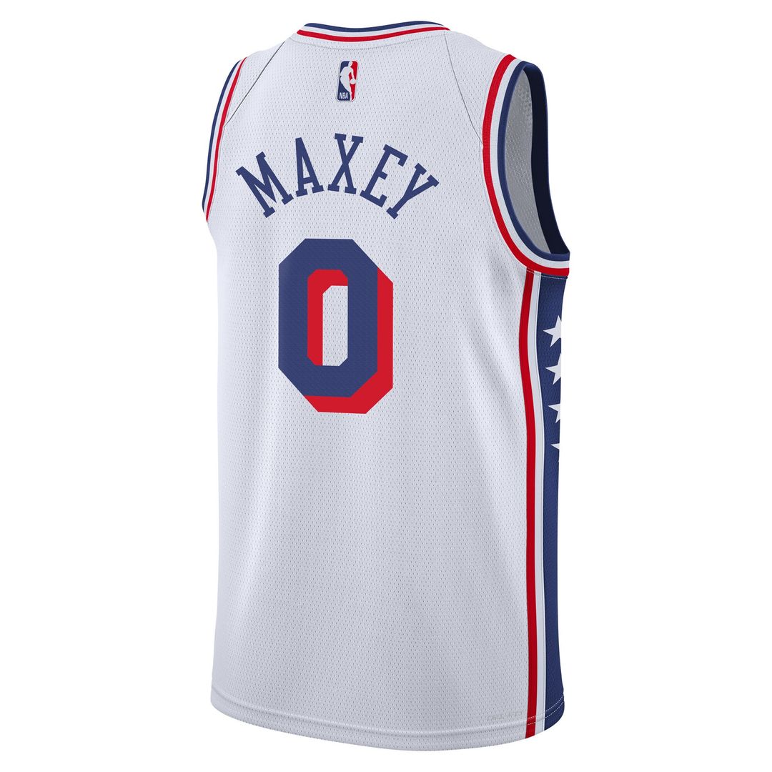 Tyrese Maxey Philadelphia 76ers Nike Youth Association Swingman Jersey - White Official NBA Team Apparel Basketball Fan Gear