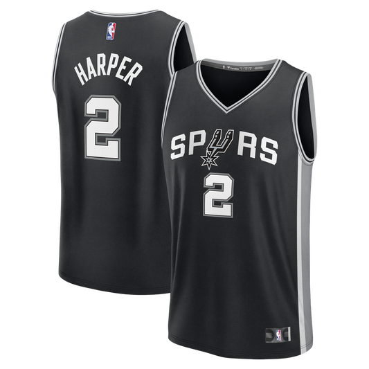Dylan Harper San Antonio Spurs Fanatics Fast Break Jersey - Black - Icon Edition Official NBA Team Apparel Basketball Fan Gear