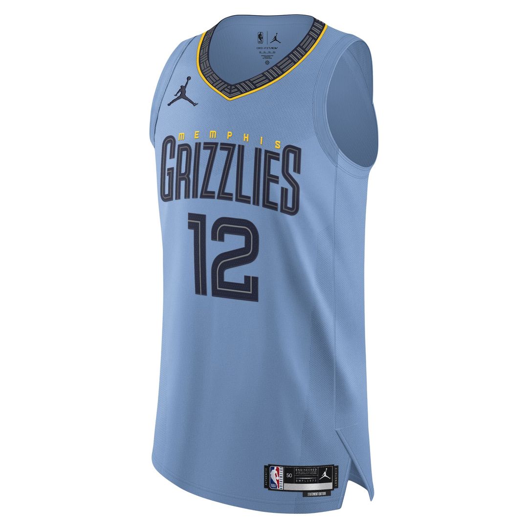 Ja Morant Memphis Grizzlies Jordan Brand Authentic Player Jersey - Statement Edition - Light Blue Official NBA Team Apparel Basketball Fan Gear