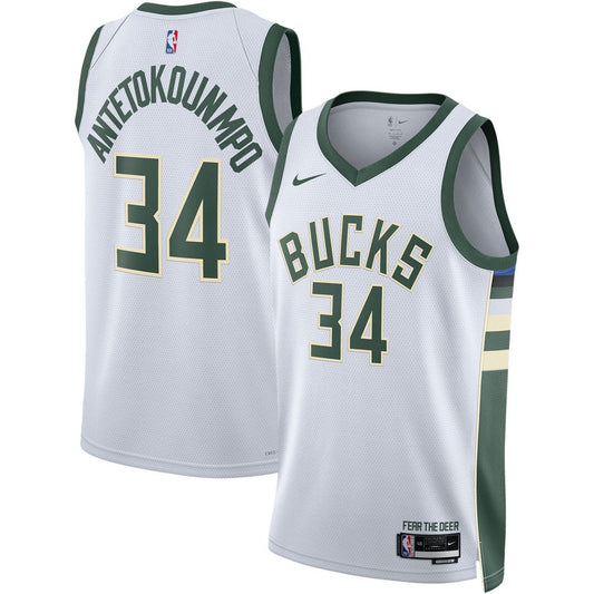 Giannis Antetokounmpo Milwaukee Bucks Nike Unisex Swingman Jersey - Association Edition - White Official NBA Team Apparel Basketball Fan Gear