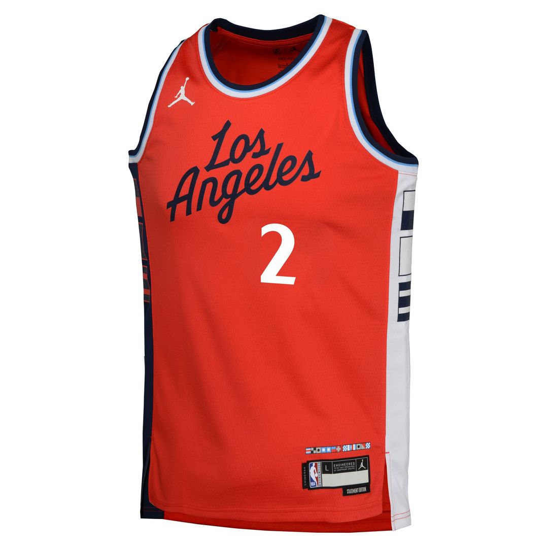 Kawhi Leonard LA Clippers Jordan Brand Youth Swingman Jersey - Statement Edition - Red Official NBA Team Apparel Basketball Fan Gear