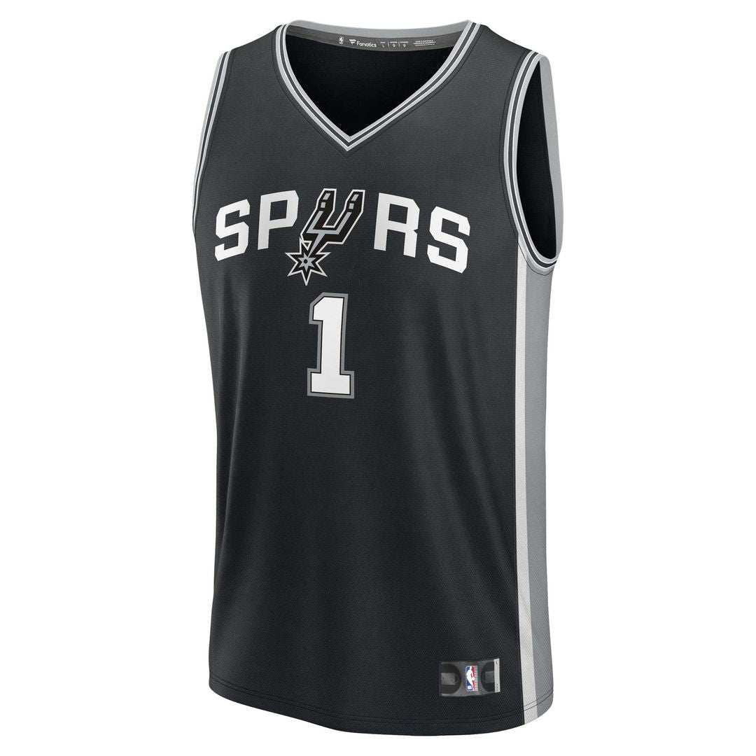 Victor Wembanyama San Antonio Spurs Fanatics Fast Break Replica Player Jersey - Icon Edition - Black Official NBA Team Apparel Basketball Fan Gear