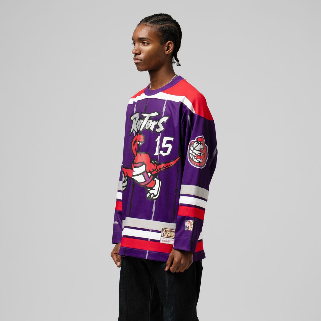 Vince Carter Toronto Raptors Mitchell & Ness Unisex Maxxed Out Fashion Hockey Jersey - Purple Official NBA Team Apparel Basketball Fan Gear
