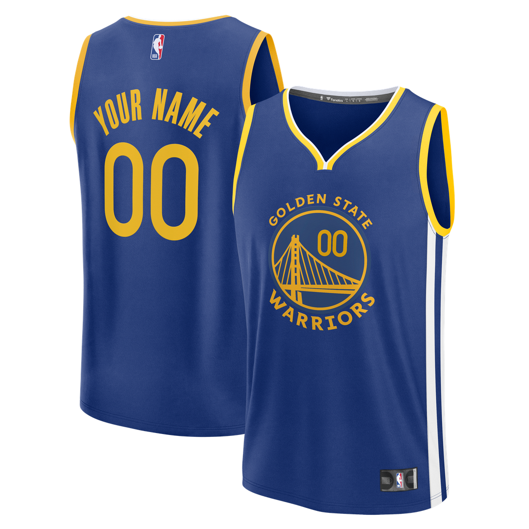 Golden State Warriors Fanatics Fast Break Custom Jersey - Icon Edition - Royal Official NBA Team Apparel Basketball Fan Gear