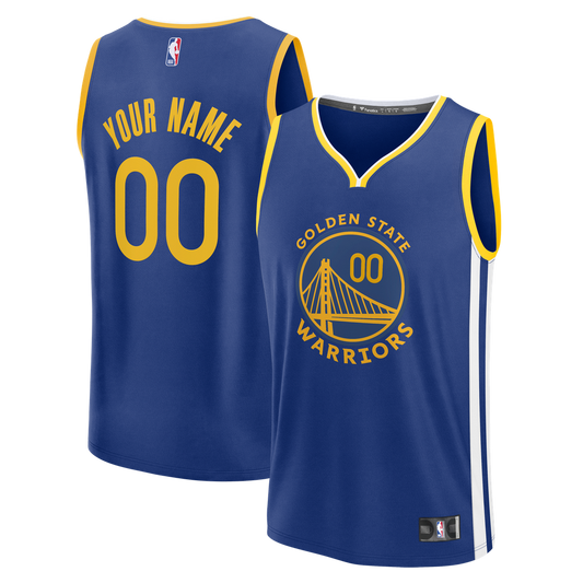Golden State Warriors Fanatics Fast Break Custom Jersey - Icon Edition - Royal Official NBA Team Apparel Basketball Fan Gear