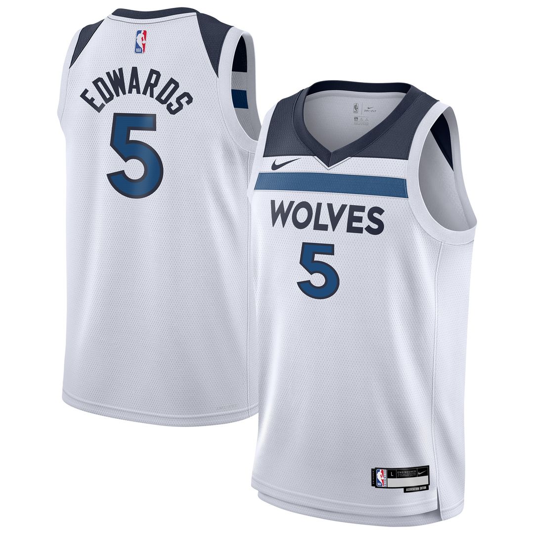 Anthony Edwards Minnesota Timberwolves Nike Youth Swingman Jersey - Association Edition - White Official NBA Team Apparel Basketball Fan Gear