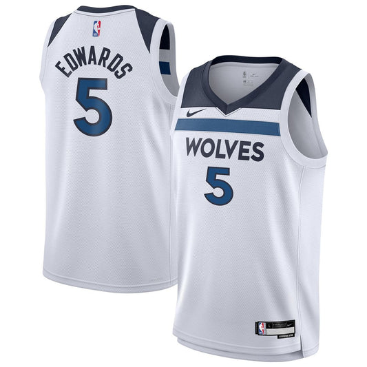 Anthony Edwards Minnesota Timberwolves Nike Youth Swingman Jersey - Association Edition - White Official NBA Team Apparel Basketball Fan Gear