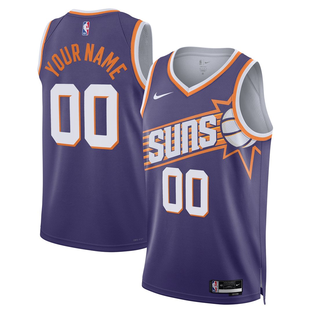 Phoenix Suns Nike Unisex Swingman Custom Jersey - Purple - Icon Edition Official NBA Team Apparel Basketball Fan Gear