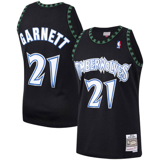 Kevin Garnett Minnesota Timberwolves Mitchell & Ness Hardwood Classics Swingman Jersey - Black Official NBA Team Apparel Basketball Fan Gear