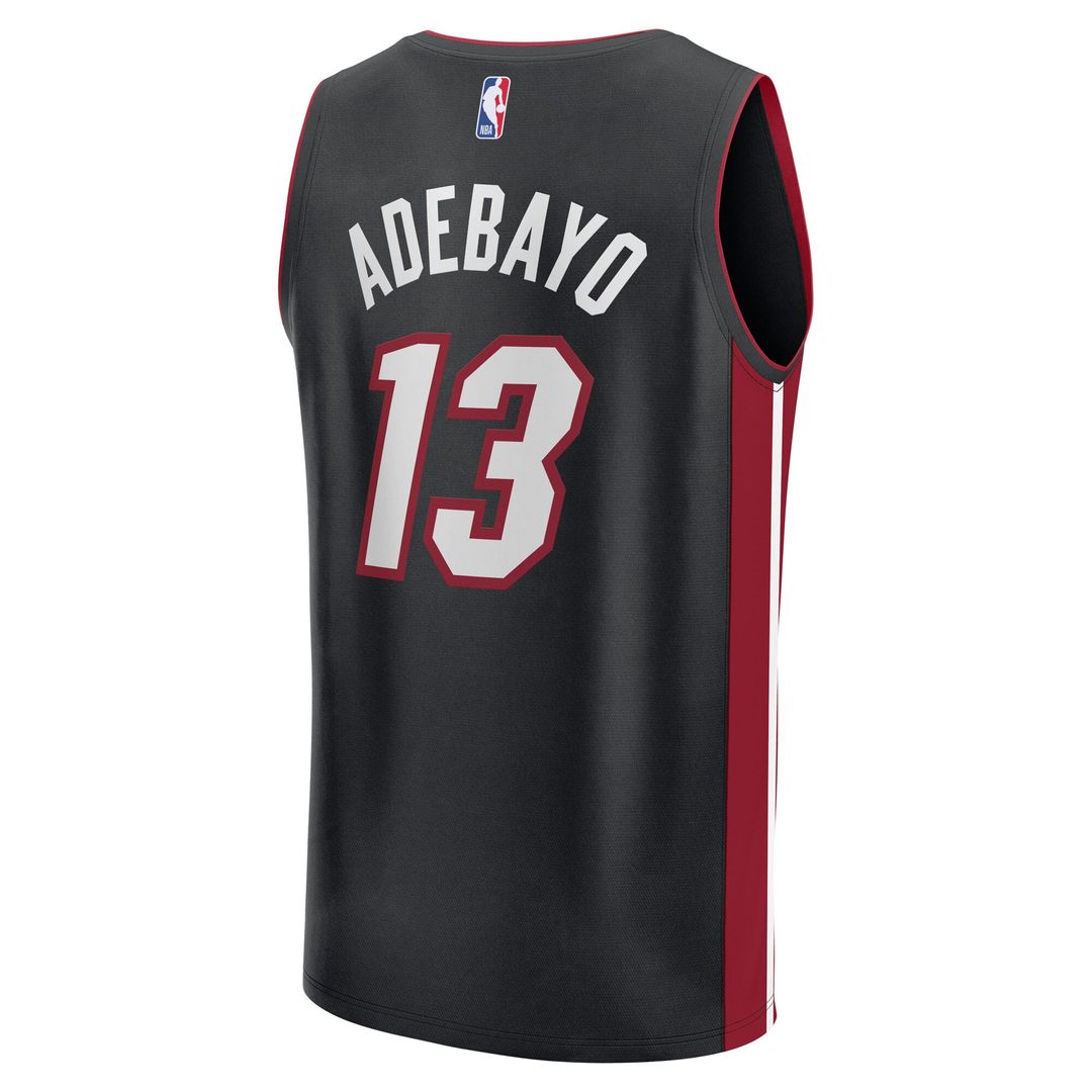 Bam Adebayo Miami Heat Fanatics Youth Fast Break Replica Player Jersey - Black - Icon Edition Official NBA Team Apparel Basketball Fan Gear