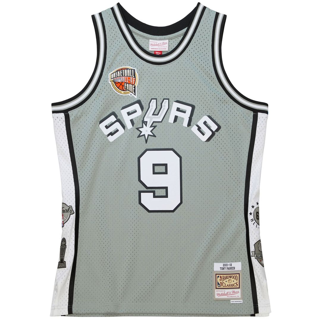Tony Parker San Antonio Spurs Mitchell & Ness Unisex Hall of Fame Class of 2023 Throwback Swingman Jersey - Gray Official NBA Team Apparel Basketball