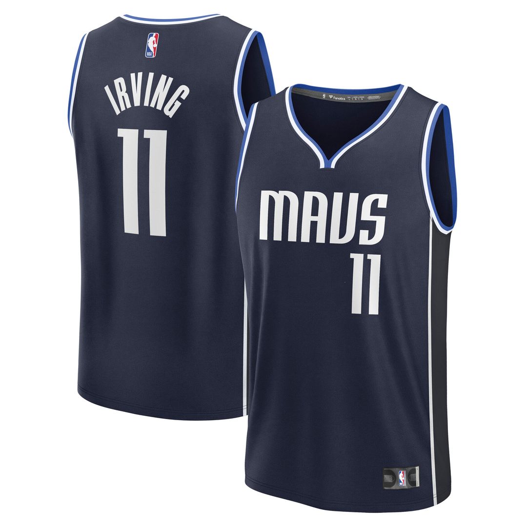 Kyrie Irving Dallas Mavericks Fanatics Fast Break Replica Player Jersey - Statement Edition - Navy Official NBA Team Apparel Basketball Fan Gear
