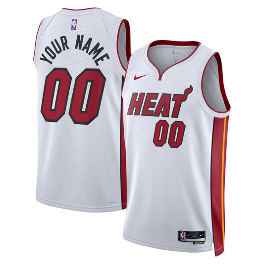 Miami Heat Nike Unisex Swingman Custom Jersey White - Association Edition Official NBA Team Apparel Basketball Fan Gear