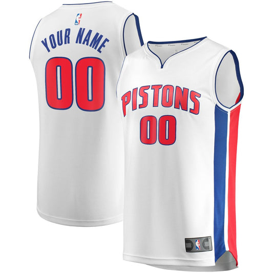 Detroit Pistons Fanatics Fast Break Custom Replica Jersey White - Association Edition Official NBA Team Apparel Basketball Fan Gear