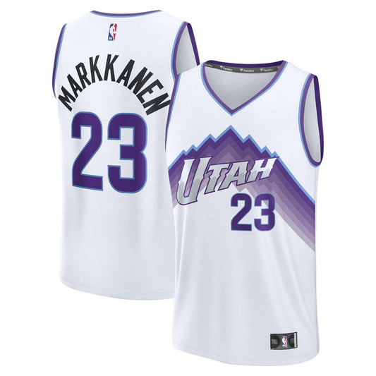 Lauri Markkanen Utah Jazz Fanatics Fast Break Replica Jersey - Association Edition - White Official NBA Team Apparel Basketball Fan Gear