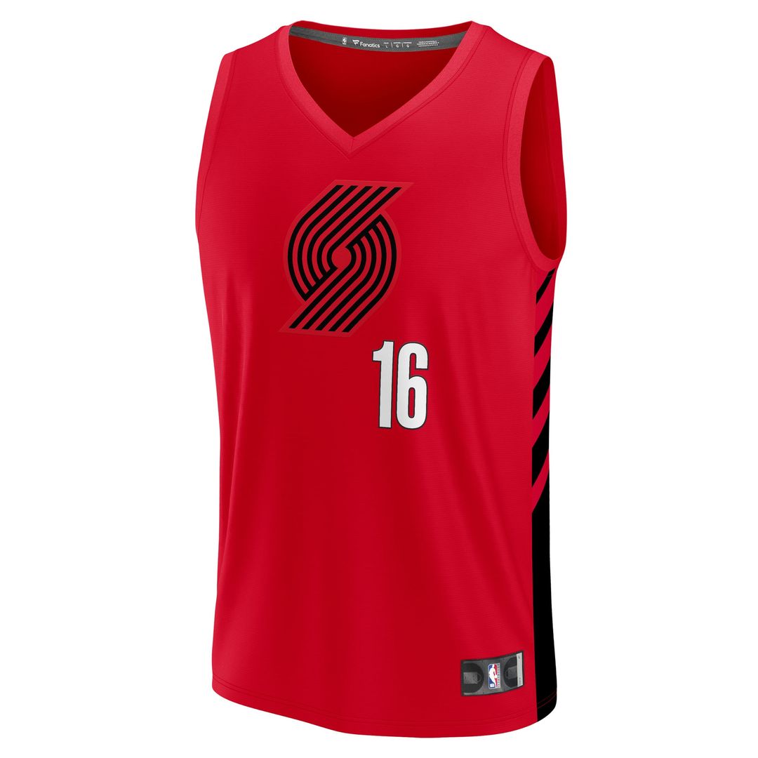 Yang Hansen Portland Trail Blazers Fanatics Fast Break Replica Jersey - Red - Statement Edition Official NBA Team Apparel Basketball Fan Gear