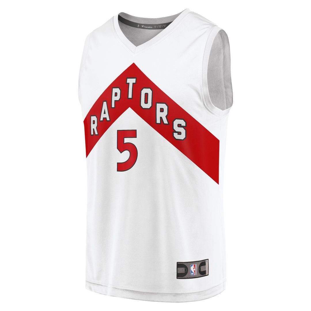 Immanuel Quickley Toronto Raptors Fanatics Fast Break Player Jersey - Association Edition - White Official NBA Team Apparel Basketball Fan Gear