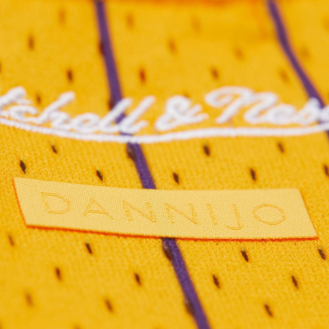 Magic Johnson Los Angeles Lakers Mitchell & Ness x DANNIJO Women's Fashion Cropped Basketball Jersey - Yellow Official NBA Team Apparel Basketball Fan