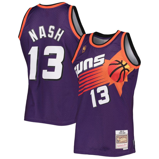 Steve Nash Phoenix Suns Mitchell & Ness 1996/97 Hardwood Classics Swingman Jersey - Purple Official NBA Team Apparel Basketball Fan Gear