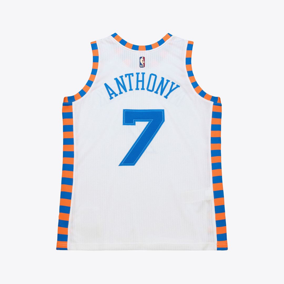 Carmelo Anthony New York Knicks Mitchell & Ness 2015-16 Hardwood Classics Authentic Jersey - White Official NBA Team Apparel Basketball Fan Gear