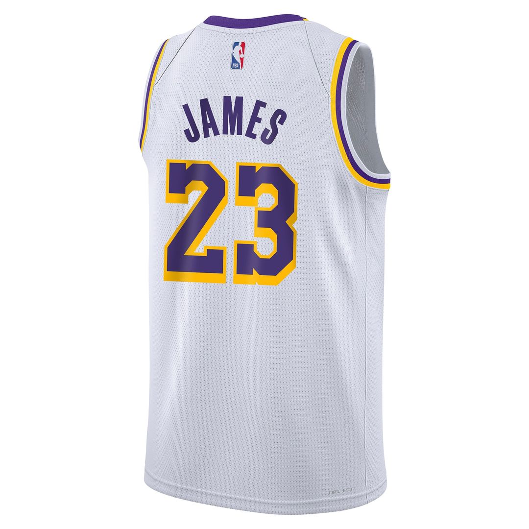 LeBron James Los Angeles Lakers Nike Youth Swingman Jersey - Association Edition - White Official NBA Team Apparel Basketball Fan Gear
