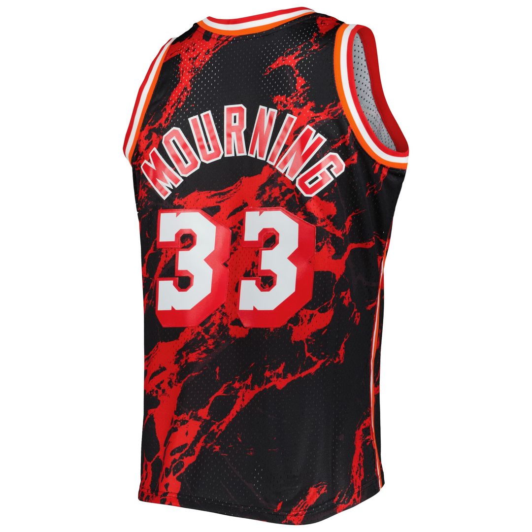 Alonzo Mourning Miami Heat Mitchell & Ness 1996/97 Hardwood Classics Marble Swingman Jersey - Black Official NBA Team Apparel Basketball Fan Gear